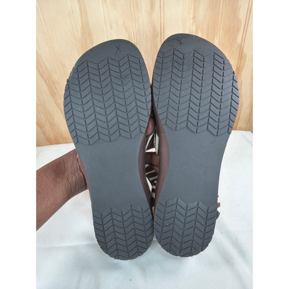 Naked Feet Limon Zebra Sandals Leather Boho Nomadic Earthy Travel Size 9 NWOB - Picture 8 of 9